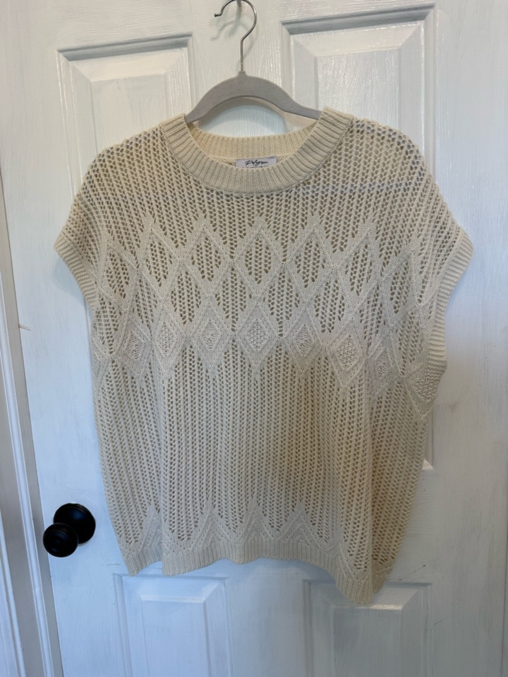 Polagram Cream Knit Sweater Vest